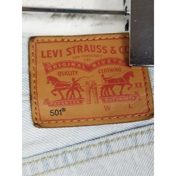 LEVI'S 501 Grunge Wash Button-Fly Cut Off Denim Shorts - Picture 7 of 10